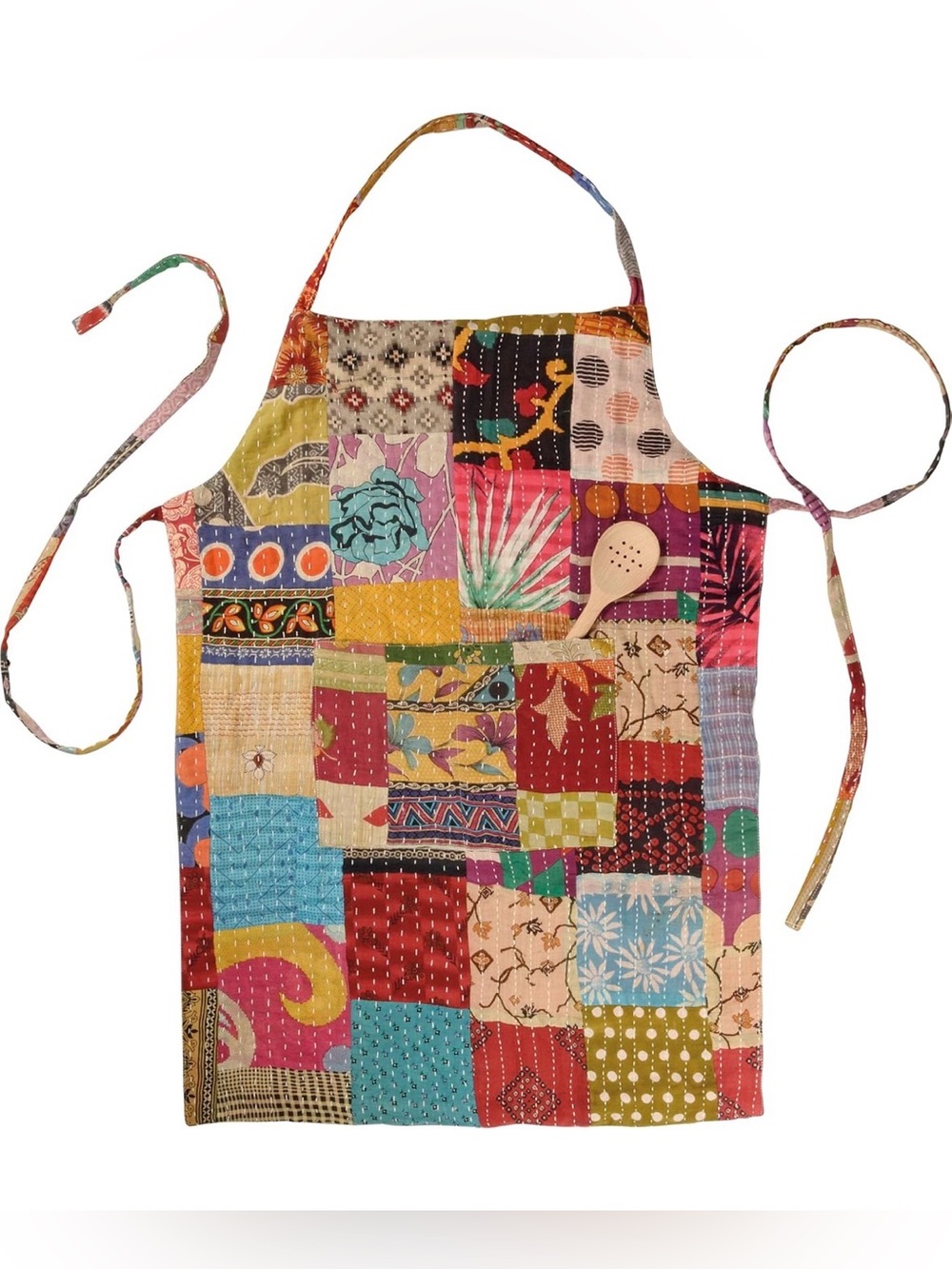 1- Random Choice - Primitive By Kathy Pathwork Kantha reversible Apron